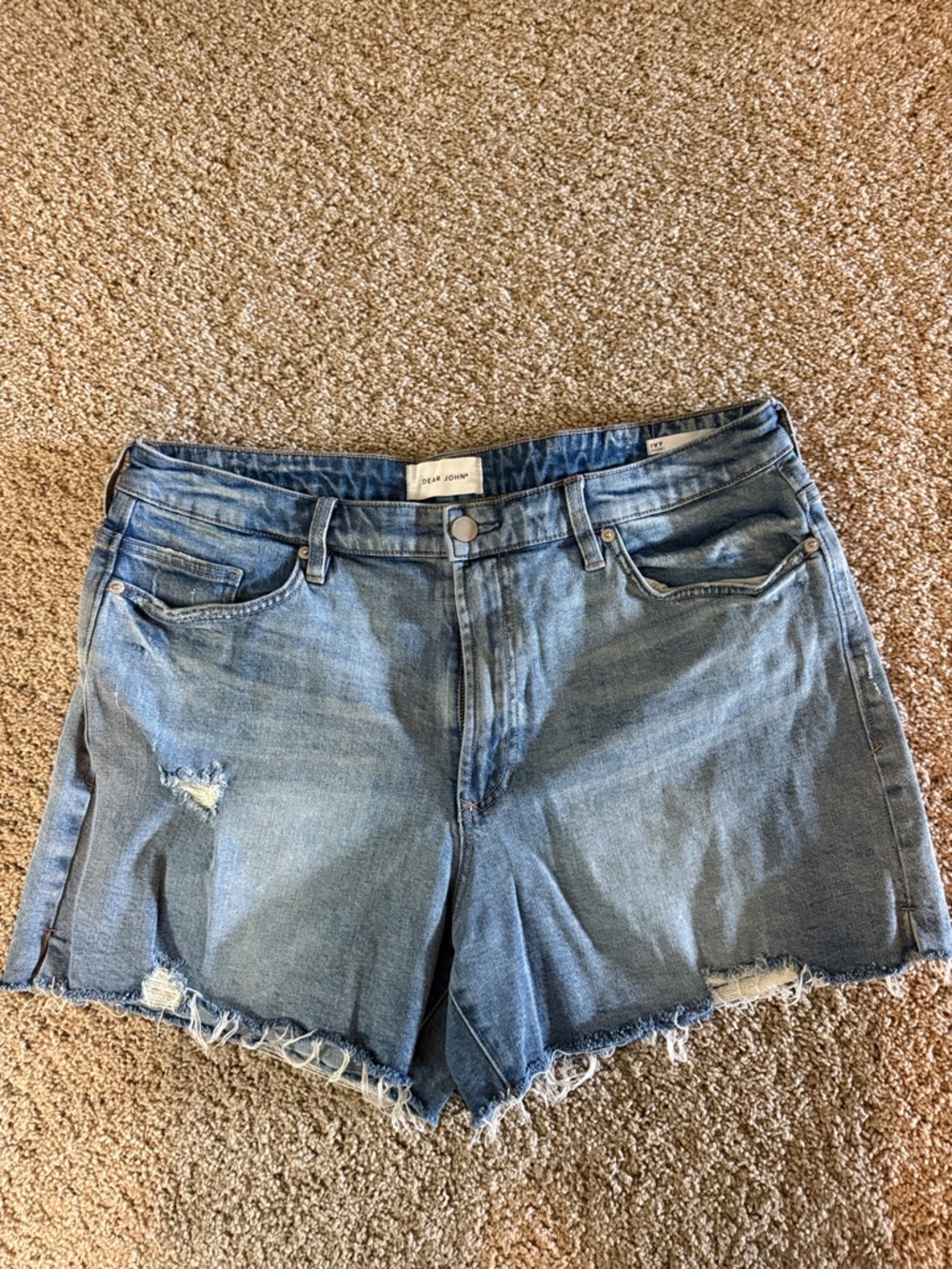 Dear John Light Blue Distressed Denim Shorts